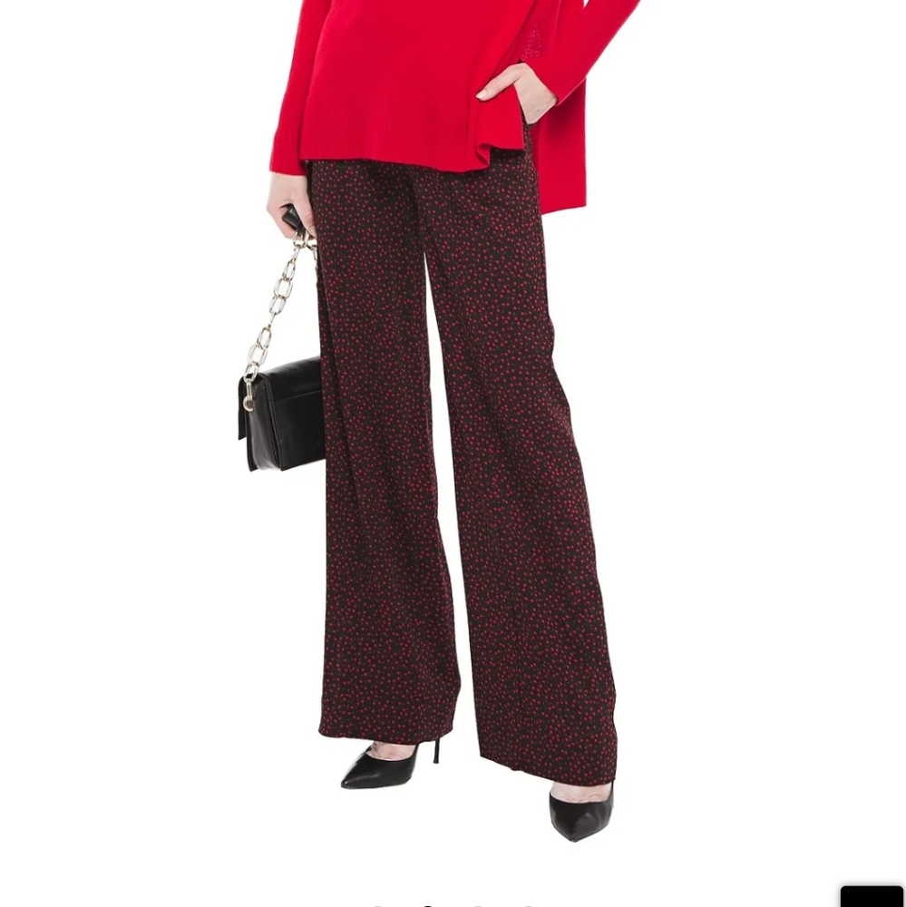 DVF Black and Red Trouser Pants
